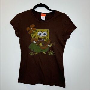Squarepants Spongebob brown Nickelodon t-shirt size medium